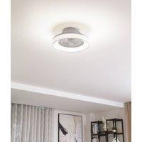 Lindby LED ceiling fan Mace, white, quiet, CCT