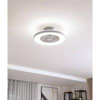 Lindby Smart LED ceiling fan Paavo, white, quiet, Tuya