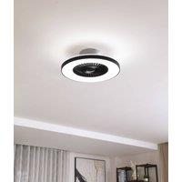 Lindby Smart LED ceiling fan Paavo black silent Tuya