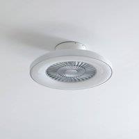 Lindby Smart LED ceiling fan Paavo, silver, quiet, Tuya