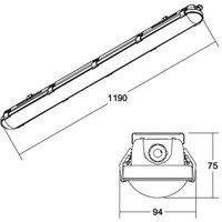BRUMBERG Humid One Pro LED wraparound light DALI 119cm