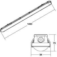 BRUMBERG Humid One Pro LED wraparound light DALI 149cm