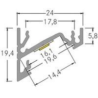 BRUMBERG One LED surface-mounted corner profile, aluminium, 3 metres