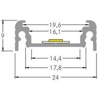 BRUMBERG mounting profile height 9 mm length 1 m aluminium