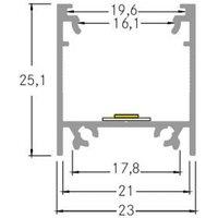 BRUMBERG mounting profile height 25 mm length 1 m aluminium