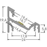 BRUMBERG add-on corner profile, length 2 metres, aluminium