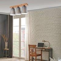 Envostar Risco ceiling lamp 3-bulb fabric shade grey