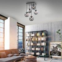 JUST LIGHT. GmbH Big Widow ceiling light, glass globes, 5-bulb