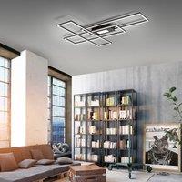 JUST LIGHT. GmbH Asmin LED ceiling light, CCT, black, 98.9x69.4cm