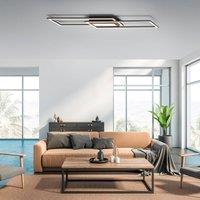 JUST LIGHT. GmbH Asmin LED ceiling light, CCT, black, 100x17.9cm