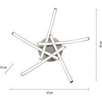JUST LIGHT. GmbH LED ceiling light Valerie 5-bulb 47cm steel