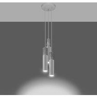 Euluna Isabeau pendant light, 3-bulb, white/grey