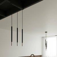 Euluna Thalassa pendant lamp, 3-bulb, G9, black/chrome, longitudinal