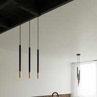 Euluna Thalassa pendant lamp, 3-bulb, G9, black/copper, longitudinal