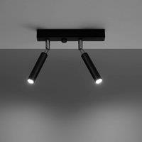 Euluna Nicanor ceiling spotlight black/chrome 2-bulb