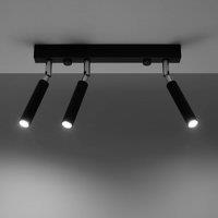 Euluna Nicanor ceiling spotlight black/chrome 3-bulb