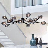 Beacon Lighting Beacon pendant light ORION black/smoke grey glass 15-light