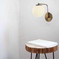 Opviq Daisy 146-A wall light, gold, opal glass lampshade