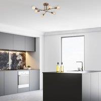 Opviq Flower 176 ceiling light, 6-bulb, antique gold