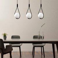 Opviq Pendant light Mudoni MR-939 3-bulb linear black/opal glass