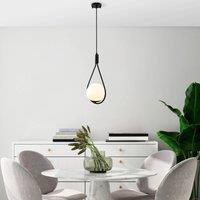 Opviq Pendant light GMN-00008 1-bulb black/opal glass