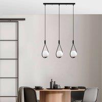 Opviq Pendant light GMN-00009 3-bulb black/opal glass