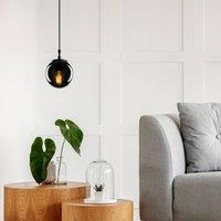 Opviq Efe 2155 pendant light, smoked glass lampshade, 15cm