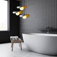Opviq Hanging light Vatoz 6142 3-bulb rondel black opal glass