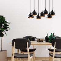 Opviq Tattoo 6221 pendant light 7-bulb black/gold