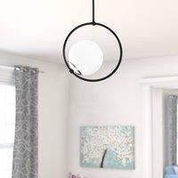Opviq Ceiling lamp Dolunay 3901 black, glass shade, ring