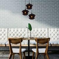 Opviq Hanging light Smoked 051 3-bulb rondel glass 27cm
