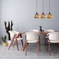 Opviq Hanging light Gold 022 3-bulb linear glass 20cm