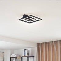 Lindby LED ceiling light Madamo, black, 30 cm, 3000K, aluminium