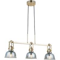 Lucea Mago hanging light, gold, 3-bulb