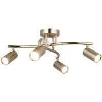 Lucea Ceiling spotlight Spotte, gold, 4-bulb