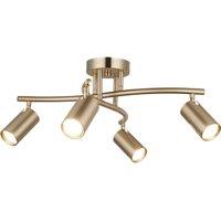 Lucea Ceiling spotlight Spotte, antique brass, 4-bulb