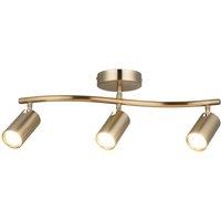 Lucea Ceiling spotlight Spotte, antique brass, 3-bulb