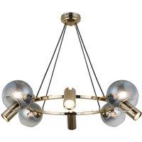 Lucea Zerde pendant light 4+4, 82 cm, gold, 8-bulb