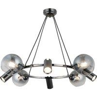 Lucea Zerde pendant light 4+4 82 cm black-chrome 8-bulb