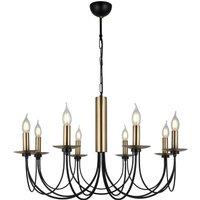 Lucea Dofa chandelier, antique brass/black, 8-bulb