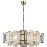 Lucea Karmella chandelier, 65 cm, antique brass, 8-bulb