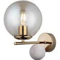 Lucea Toppo wall light, gold, 1-bulb