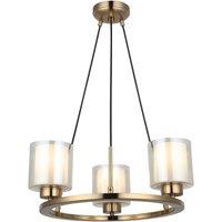 Lucea Ressa chandelier, 44 cm, antique brass, 3-bulb.