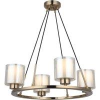 Lucea Ressa chandelier 59 cm antique brass, 4-bulb