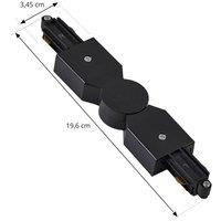 Lindby connector Linaro, black, adjustable, 1-phase