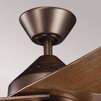 KICHLER LED ceiling fan Jade, bronze, quiet, 152 cm, 60 W
