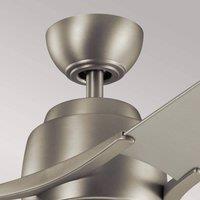 KICHLER Zeus three-blade LED ceiling fan, brushed nickel