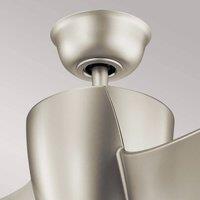 KICHLER LED ceiling fan Phree 56, three-blade, nickel