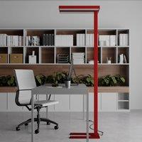 Arcchio LED floor lamp Logan Basic, red, 6,000 lm, dimmable