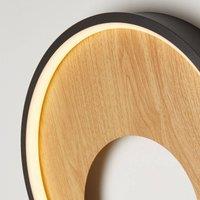 Searchlight Curio LED wall light, wood look